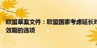 欧盟草案文件：欧盟国家考虑延长对俄罗斯央行资产冻结有效期的选项