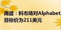 高盛：料市场对Alphabet次季业绩反应平淡 目标价为211美元