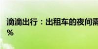 滴滴出行：出租车的夜间需求相比5月上涨36%