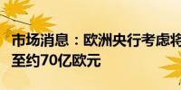 市场消息：欧洲央行考虑将杠杆拨备需求减半至约70亿欧元