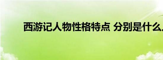 西游记人物性格特点 分别是什么人