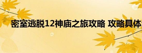 密室逃脱12神庙之旅攻略 攻略具体步骤