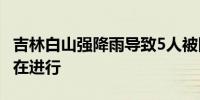 吉林白山强降雨导致5人被困 消防救援工作正在进行