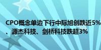 CPO概念单边下行中际旭创跌近5%天孚通信跌超4%新易盛、源杰科技、剑桥科技跌超3%