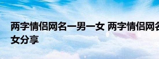 两字情侣网名一男一女 两字情侣网名一男一女分享