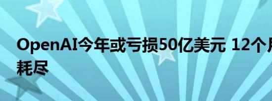 OpenAI今年或亏损50亿美元 12个月内现金耗尽