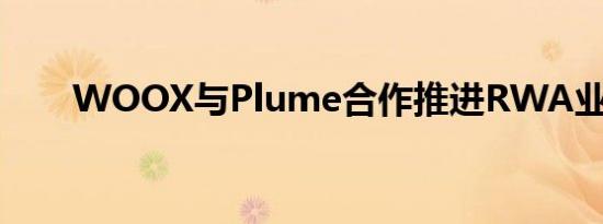 WOOX与Plume合作推进RWA业务