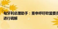 匈牙利总理助手：重申呼吁欧盟委员会在与乌克兰的争端中进行调解