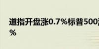 道指开盘涨0.7%标普500涨0.7%纳指涨0.9%