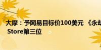 大摩：予网易目标价100美元 《永劫无间》跃升至苹果App Store第三位