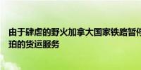 由于肆虐的野火加拿大国家铁路暂停了通过阿尔伯塔省贾斯珀的货运服务