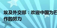 埃及外交部：欢迎中国为巴勒斯坦民族和解所作的努力