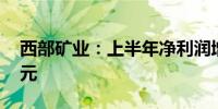 西部矿业：上半年净利润增长8%至16.21亿元