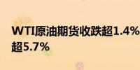 WTI原油期货收跌超1.4%纽约天然气本周跌超5.7%