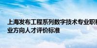 上海发布工程系列数字技术专业职称评审办法 明确14个专业方向人才评价标准