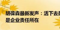 胡葆森最新发声：活下去是当前唯一出路 也是企业责任所在