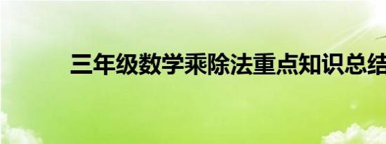 三年级数学乘除法重点知识总结