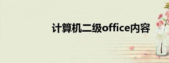 计算机二级office内容