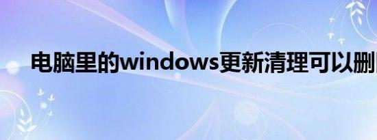 电脑里的windows更新清理可以删除吗