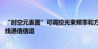 “时空元表面”可调控光束频率和方向 有望用于开发新型无线通信信道