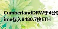 CumberlandDRW于4分钟前向CoinbasePrime存入8480.7枚ETH