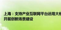 上海：支持产业互联网平台运用大模型、人工智能等新技术开展创新场景建设