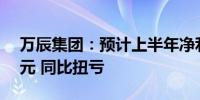 万辰集团：预计上半年净利80万元—120万元 同比扭亏