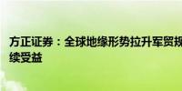 方正证券：全球地缘形势拉升军贸规模 我国军贸出口或将持续受益