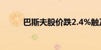 巴斯夫股价跌2.4%触及盘中低点