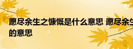 愿尽余生之慷慨是什么意思 愿尽余生之慷慨的意思