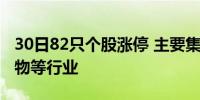 30日82只个股涨停 主要集中在汽车、医药生物等行业