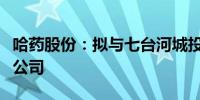 哈药股份：拟与七台河城投共同投资设立合资公司