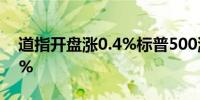 道指开盘涨0.4%标普500涨0.4%纳指涨0.3%