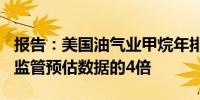 报告：美国油气业甲烷年排放量达750万吨是监管预估数据的4倍