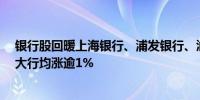 银行股回暖上海银行、浦发银行、渝农商行涨超2%国有六大行均涨逾1%