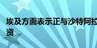 埃及方面表示正与沙特阿拉伯合作提升双边投资