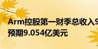 Arm控股第一财季总收入9.39亿美元 分析师预期9.054亿美元