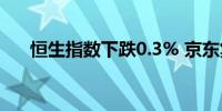 恒生指数下跌0.3% 京东集团引领下跌