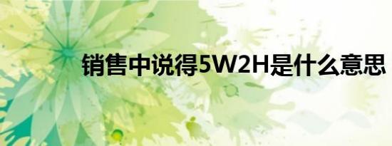 销售中说得5W2H是什么意思