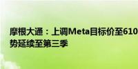 摩根大通：上调Meta目标价至610美元 健康的广告市场趋势延续至第三季