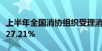 上半年全国消协组织受理消费者投诉同比增长27.21%