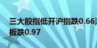 三大股指低开沪指跌0.66深成指跌0.86创业板跌0.97