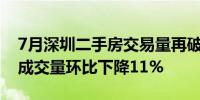 7月深圳二手房交易量再破5000套 新房住宅成交量环比下降11%