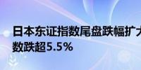 日本东证指数尾盘跌幅扩大至6%日经225指数跌超5.5%