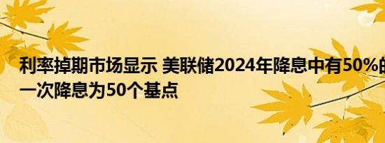 利率掉期市场显示 美联储2024年降息中有50%的可能性有一次降息为50个基点