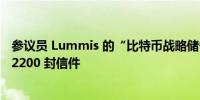 参议员 Lummis 的“比特币战略储备”法案获支持 已收到 2200 封信件