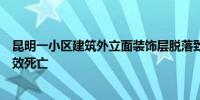 昆明一小区建筑外立面装饰层脱落致一外卖员受伤经抢救无效死亡