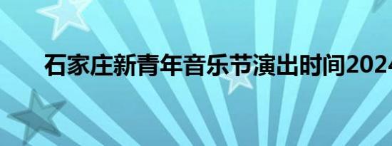 石家庄新青年音乐节演出时间2024年