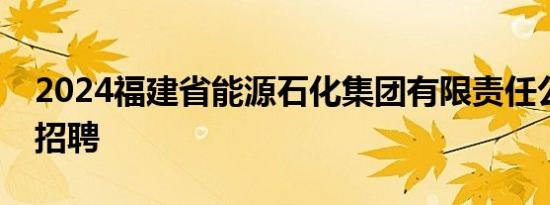 2024福建省能源石化集团有限责任公司夏季招聘