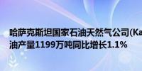 哈萨克斯坦国家石油天然气公司(KazMunayGas)上半年石油产量1199万吨同比增长1.1%